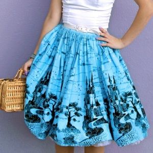 NWT! Pinup Couture Blue Disney Aurora Castle Skirt